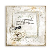 Stamperia Scrapbooking paper double face - Romantic Journal letter and clock