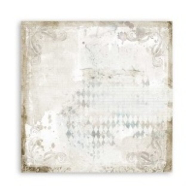 Stamperia Dubbelzijdig Scrapbook Papier - Romantic Journal letter and clock