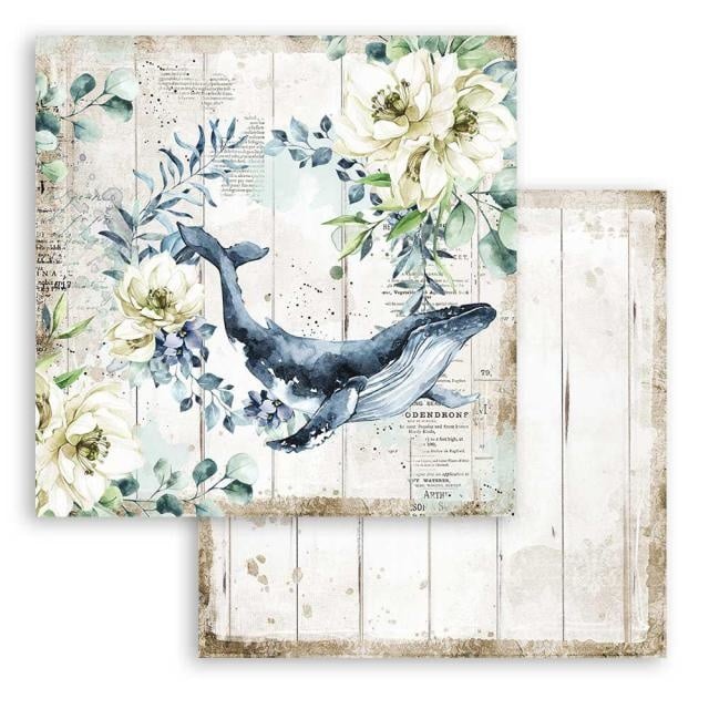 Stamperia Scrapbooking paper double face - Romantic Sea Dream whale