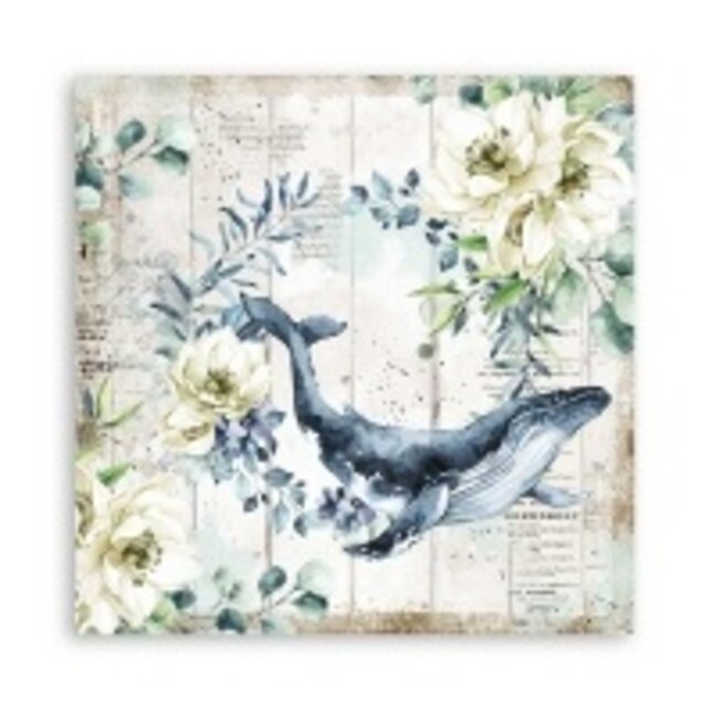 Stamperia Dubbelzijdig Scrapbook Papier - Romantic Sea Dream whale