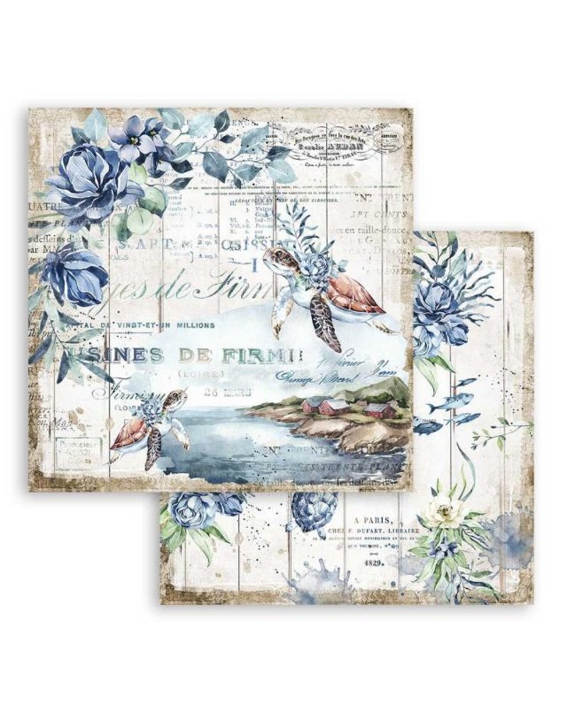 Stamperia Scrapbooking paper double face - Romantic Sea Dream turtle