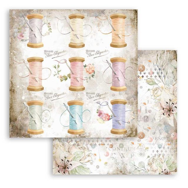Stamperia Scrapbooking paper double face - Romantic Threads thread