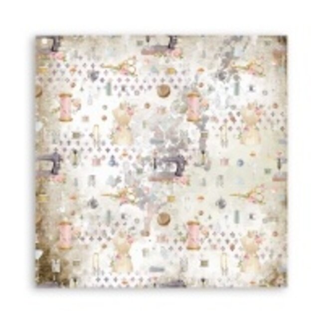 Stamperia Dubbelzijdig Scrapbook Papier - Romantic Threads texture