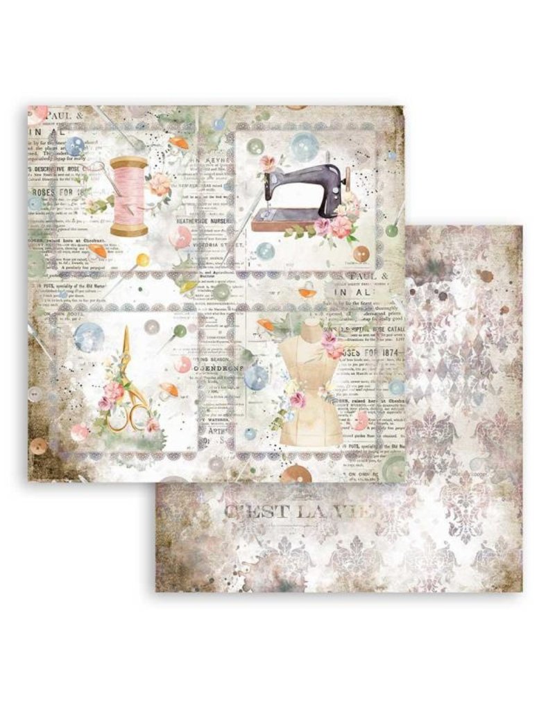 Stamperia Scrapbooking paper double face - Romantic Threads cards