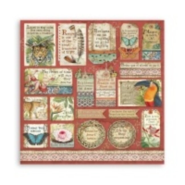 Stamperia Papierblok 30,5 × 30,5 cm - 10 vellen - Amazonia
