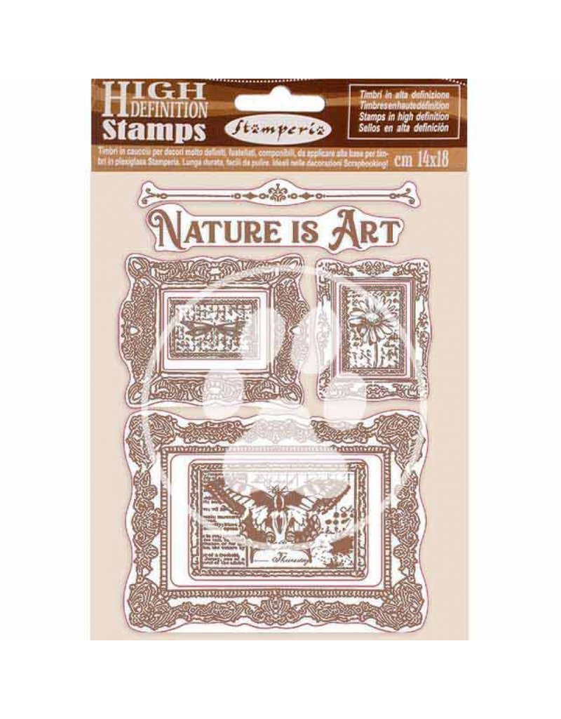 Stamperia HD Natural Rubber Stamp 14x18 cm - Nature is Art frames