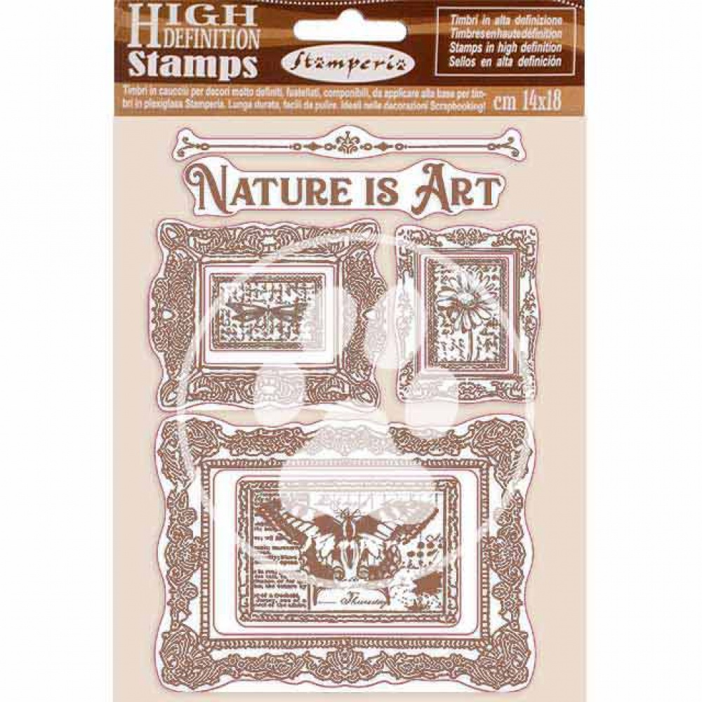 Stamperia HD Natural Rubber Stamp 14x18 cm - Nature is Art frames