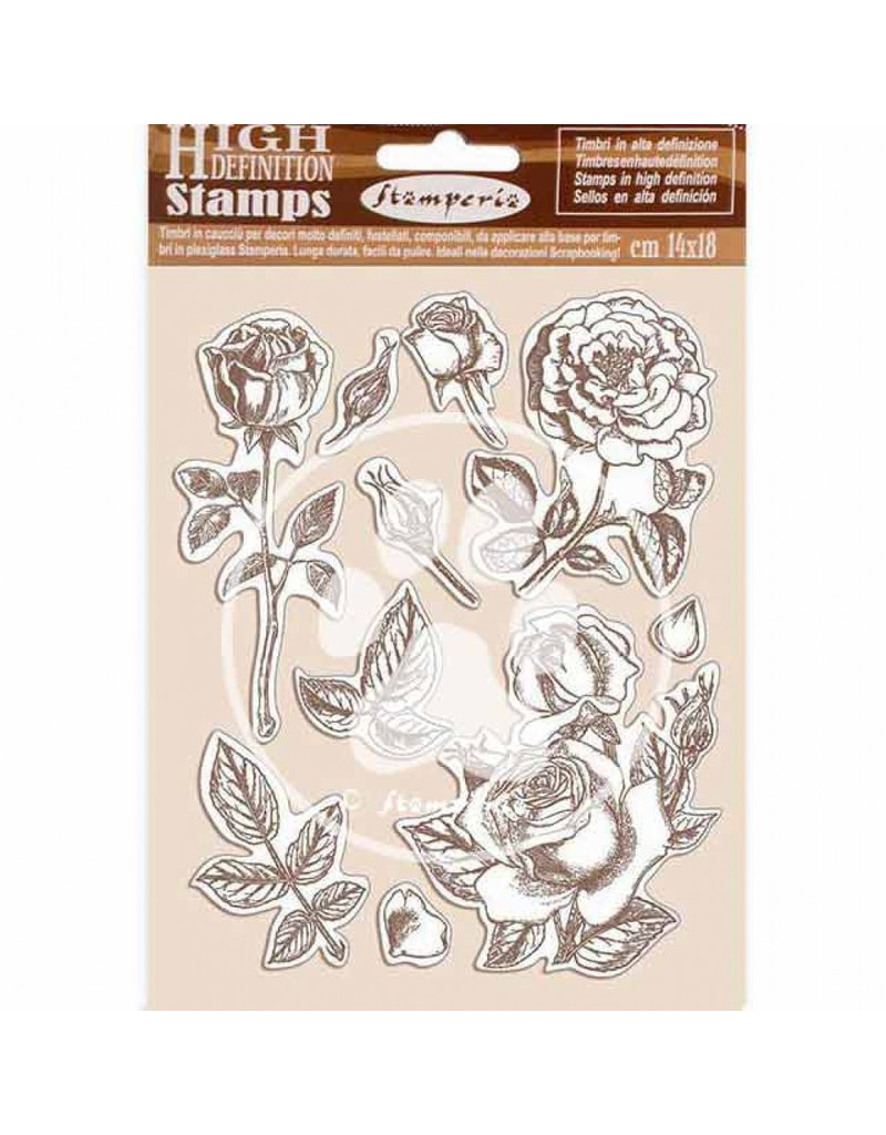 Stamperia HD Natural Rubber Stamp 14x18 cm - Passion rose