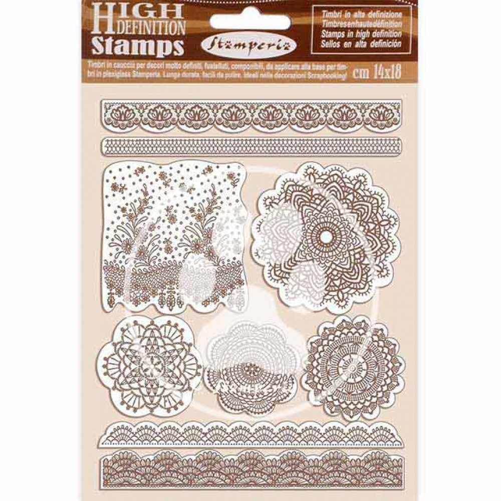Stamperia HD Natural Rubber Stamp 14x18 cm - Passion lace