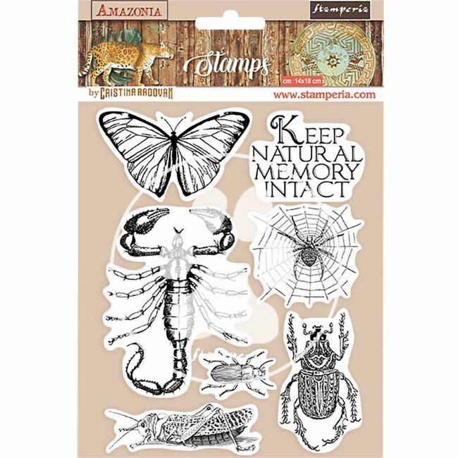 Stamperia HD Natural Rubber Stamp 14x18 cm - Amazonia butterfly