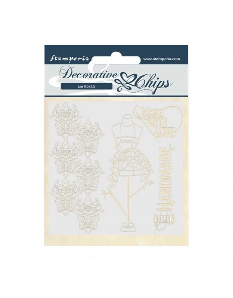 Stamperia Decorative chips 14x14 cm - Threads