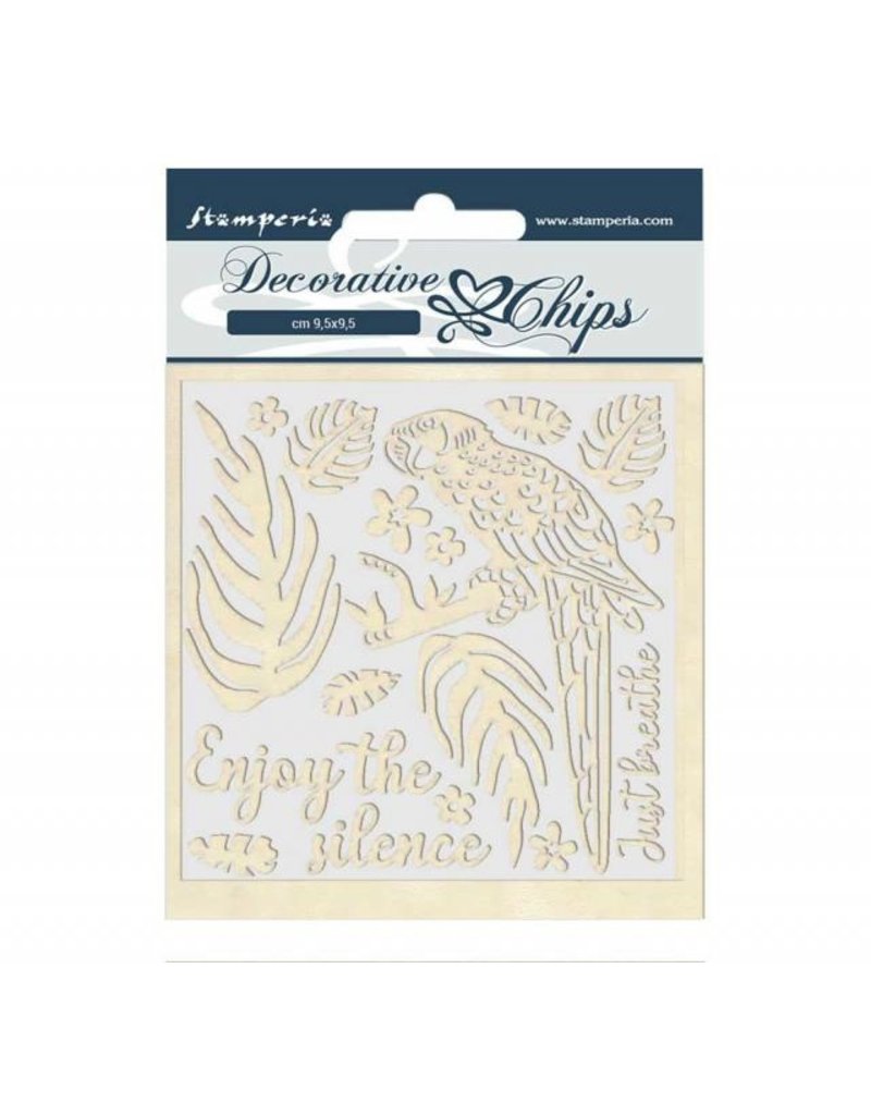 Stamperia Decorative chips 14x14 cm Amazon parrot