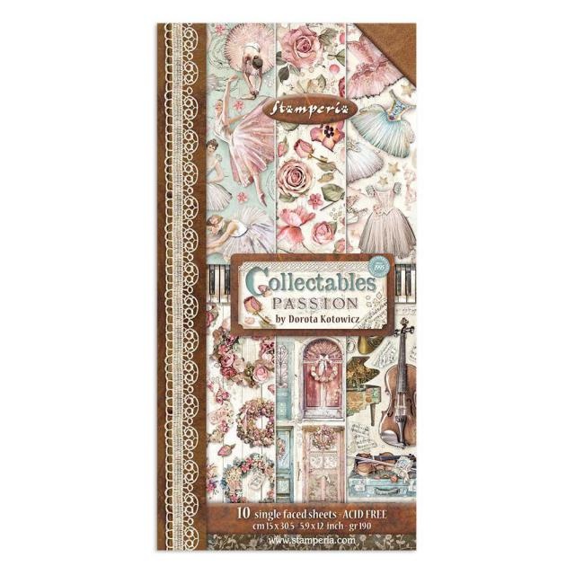 Stamperia Collectables 10 sheets cm 15x30,5 (6”x12”) Passion