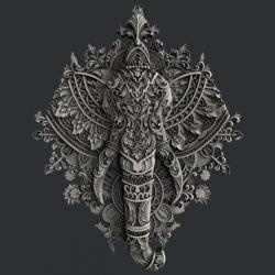 Zuri Design Zuri Mold - Ornate Elephant