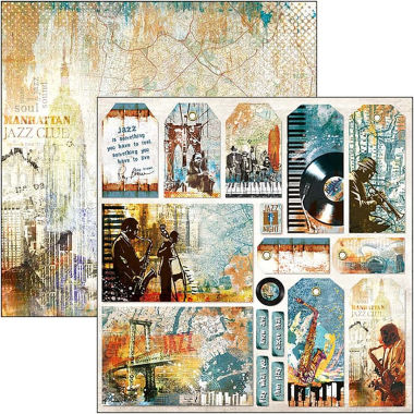 Ciao Bella Blue Note Cards & Tags Paper Sheet 12"x12"