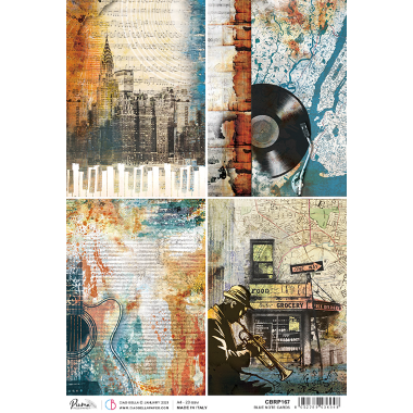 Ciao Bella Rice Paper A4 Blue Note cards