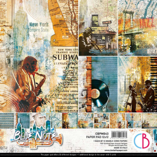 Ciao Bella Blue Note Paper Pad 12"x12" 12/Pkg