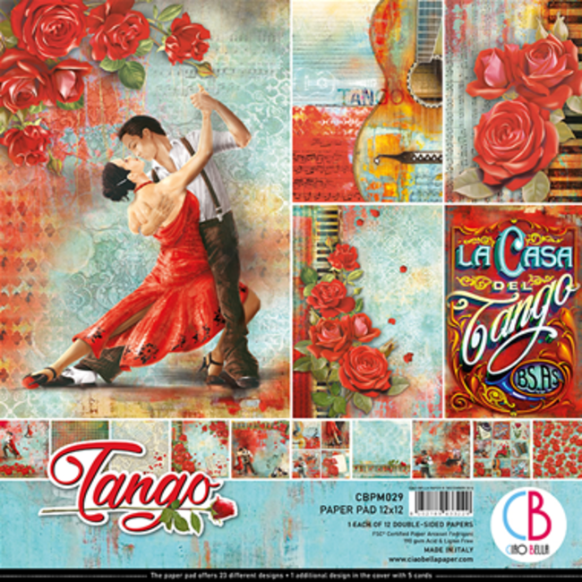 Ciao Bella Tango Paper Pad 12"x12" 12/Pkg