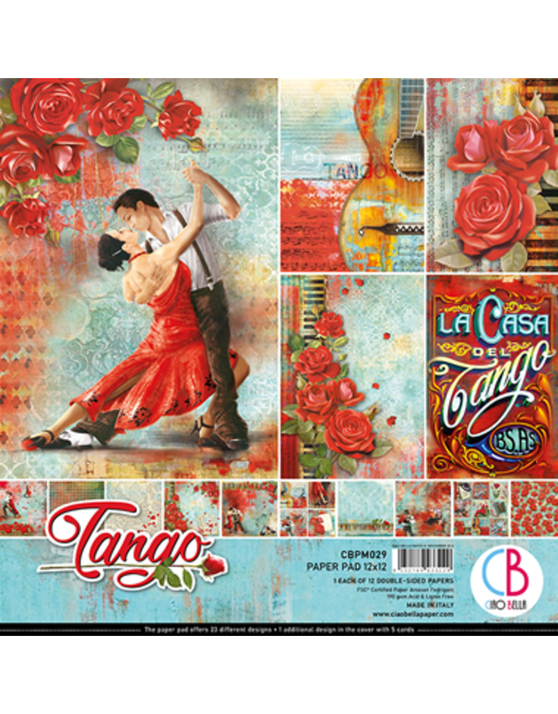 Ciao Bella Tango Paper Pad 12"x12" 12/Pkg