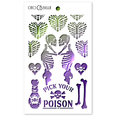 Ciao Bella Texture Stencil 5"x8" Poison Love