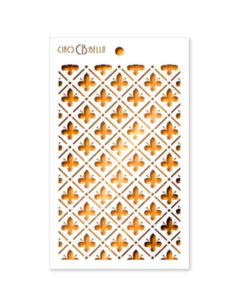 Ciao Bella Texture Stencil 5"x8" Florentine Lily