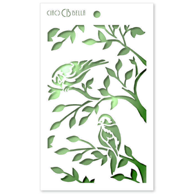 Ciao Bella Texture Stencil 5"x8" Two Birds
