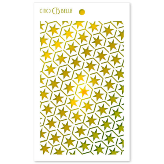 Ciao Bella Texture Stencil 5"x8" Star Six