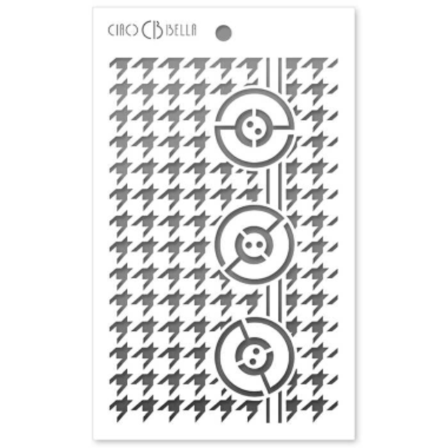 Ciao Bella Texture Stencil 5"x8" Pied de poule