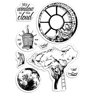 Ciao Bella Clear Stamp Set 4"x6" Windows in the cloud