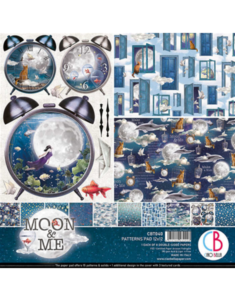 Ciao Bella Moon & Me Patterns Pad 12"x12" 8/Pkg