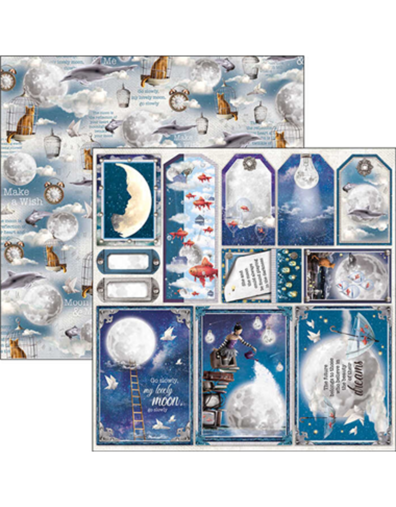 Ciao Bella Moon & Me Frames and Tags Paper Sheet 12"x12"