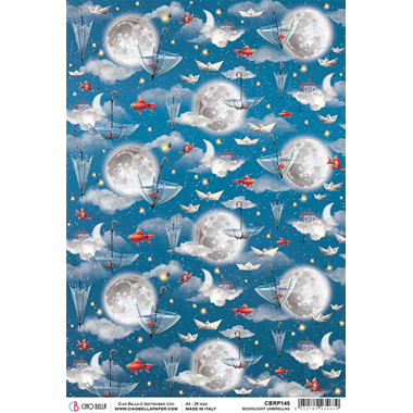 Ciao Bella Rice Paper A4 Moonlight Umbrellas