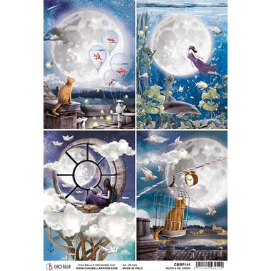 Ciao Bella Rice Paper A4 Moon & Me Cards