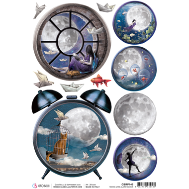 Ciao Bella Rice Paper A4 Moon & Me Alarm Clock