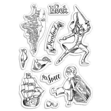 Ciao Bella Clear Stamp Set 4"x6" Hook & Mr Smee