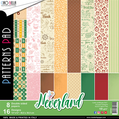 Ciao Bella Neverland Patterns Pad 12"x12" 8/Pkg