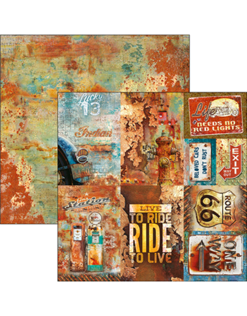 Ciao Bella Rusted Cards Paper Sheet 12"x12"