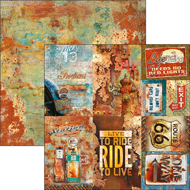 Ciao Bella Rusted Cards Paper Sheet 12"x12"