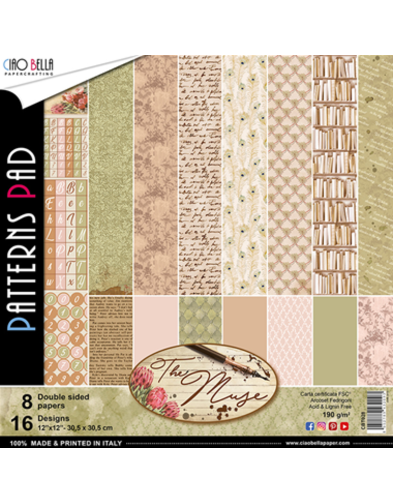 Ciao Bella The Muse Patterns Pad 12"x12" 8/Pkg