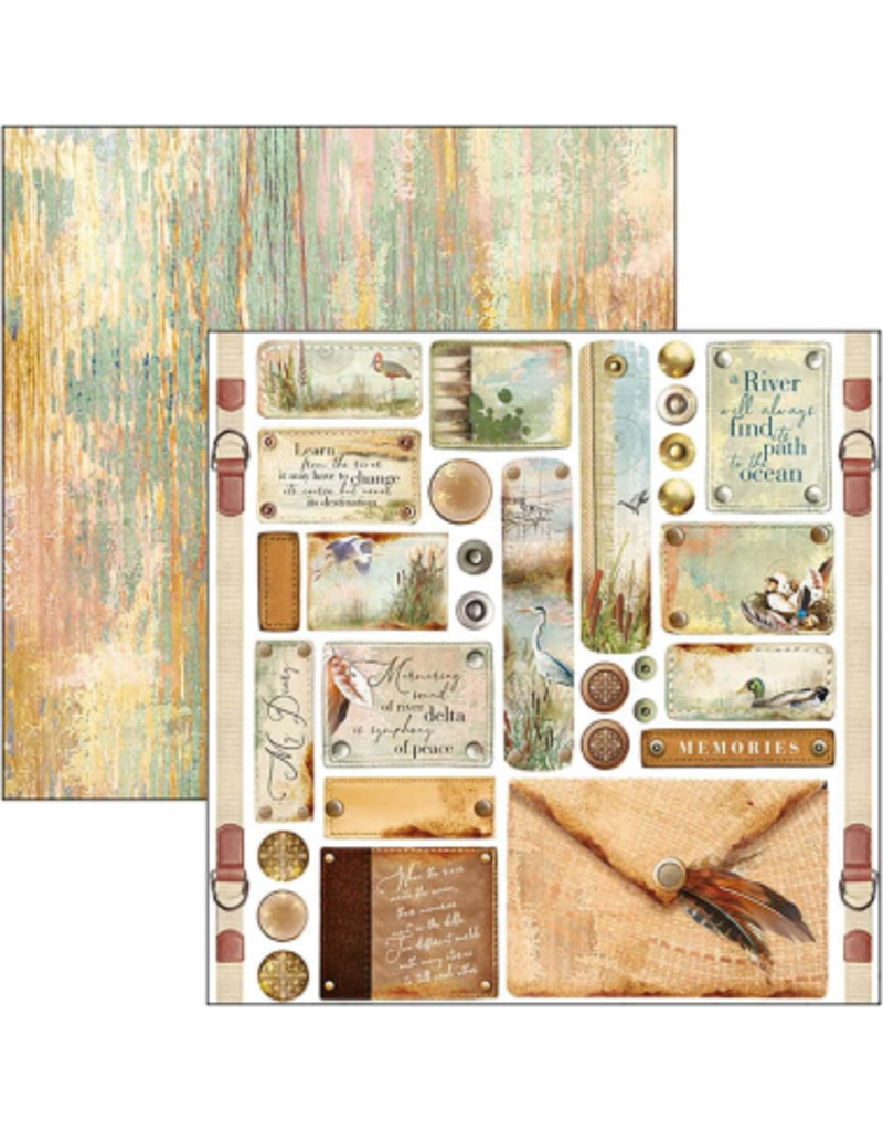 Ciao Bella Delta Tags & Buttons Paper Sheet 12"x12"