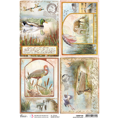 Ciao Bella Rice Paper A4 Delta postcards