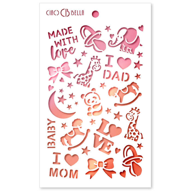 Ciao Bella Texture Stencil 5"x8" Made with Love