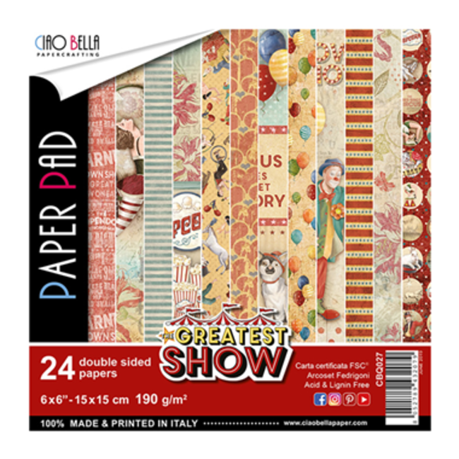 Ciao Bella The Greatest Show Paper Pad 6"x6" 24/Pkg