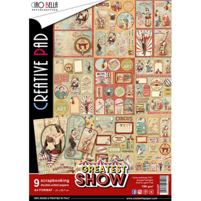 Ciao Bella The Greatest Show Creative Pad A4 9/Pkg