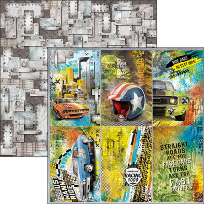 Ciao Bella Start Your Engines Cards Paper Sheet 12"x12"