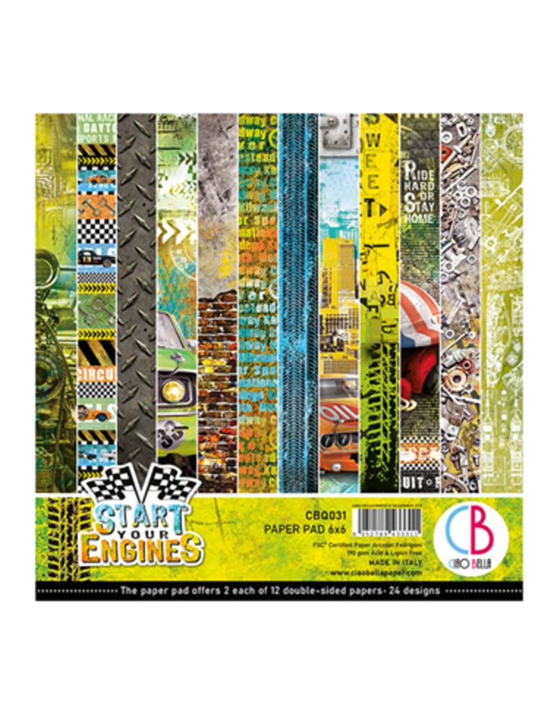 Ciao Bella Start your Engines Paper Pad 6"x6" 24/Pkg