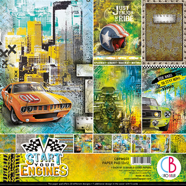 Ciao Bella Start your Engines Paper Pad 12"x12" 12/Pkg