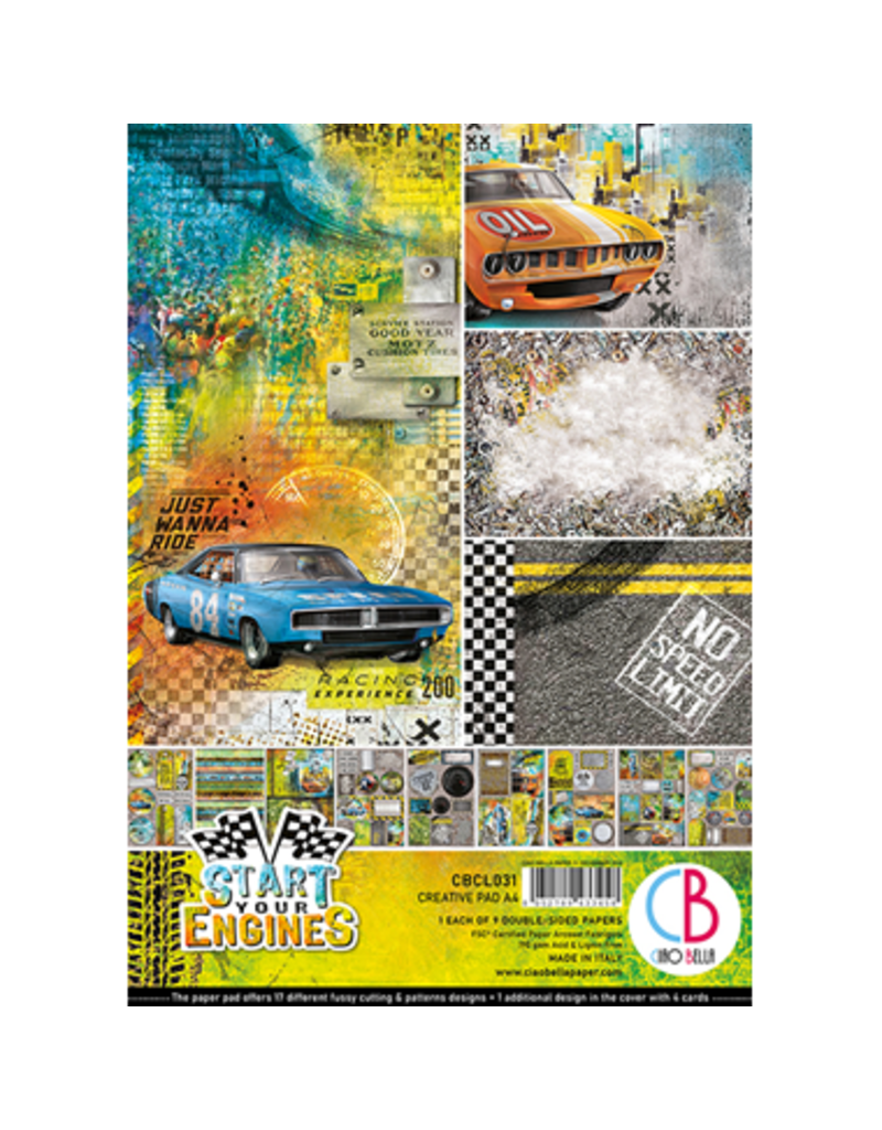 Ciao Bella Start your Engines Creative Pad A4 9/Pkg