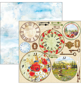 Ciao Bella Tuscan Clocks Paper Sheet 12"x12"