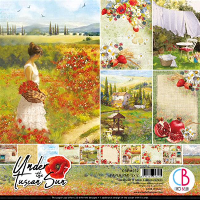 Ciao Bella Under the Tuscan Sun Paper Pad 12"x12" 12/Pkg